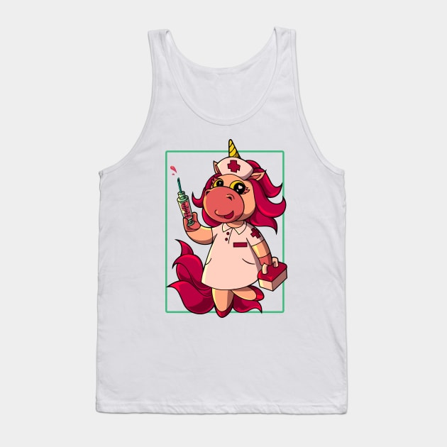 Comic unicorn nurse Tank Top by Modern Medieval Design